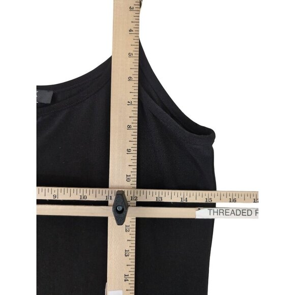MSK Slip Dress Womens S Petite Black Pullover Sleeveless Gold Trim Shoulder - Picture 7 of 8